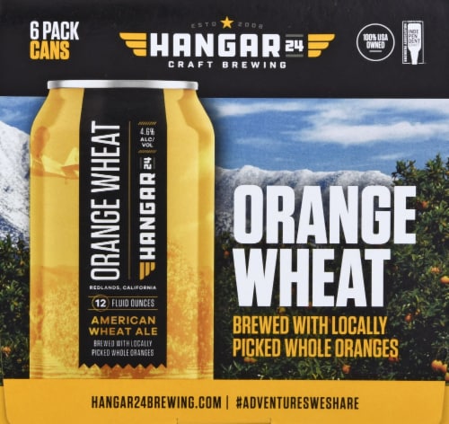 Hangar 24 Craft Brewery Orange Wheat American Ale Perspective: right
