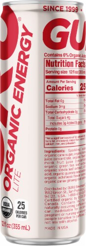 Guru® Lite Organic Energy Drink Can Perspective: right