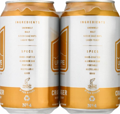 Upslope Craft Lager Beer Cans Perspective: right