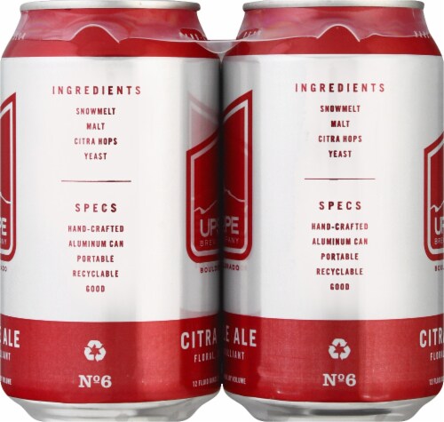 Upslope Brewing Co. Citra Pale Ale Beer Perspective: right
