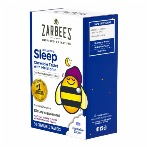 Zarbee's® Naturals Children's Sleep with Melatonin Grape Flavor Chewable Tablets Perspective: right