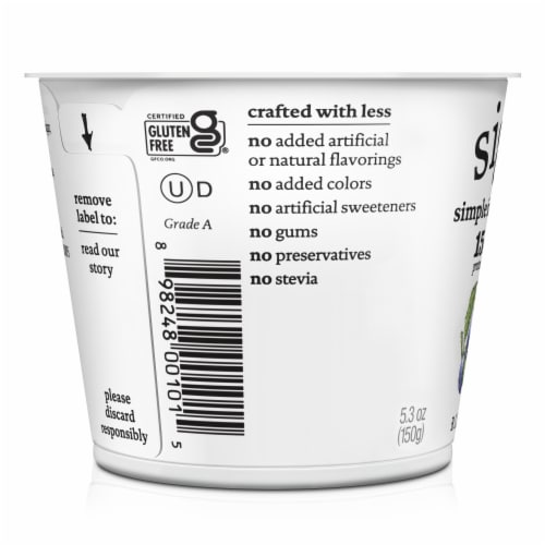 Siggi's Blueberry Nonfat Icelandic Style Skyr Yogurt Cup Perspective: right