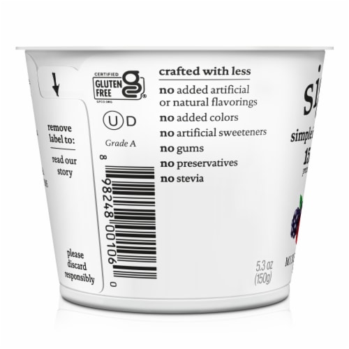 Siggi's™ Mixed Berries & Acai  Nonfat Icelandic Style Skyr Yogurt Cup Perspective: right