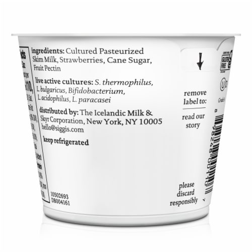 siggi’s Strawberry Icelandic-Style Nonfat Yogurt, 5.3 oz Perspective: right