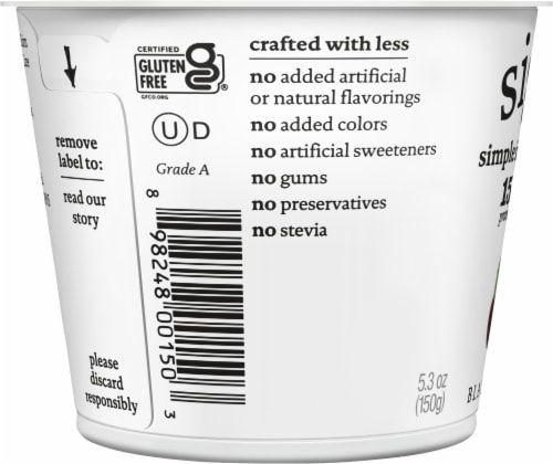 Siggi's® Black Cherry Icelandic-Style Cream-Skyr Strained Low-Fat Yogurt Perspective: right