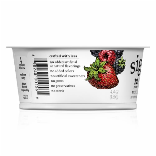 Siggi's Mixed Berries Skyr Icelandic-Style Strained Whole-Milk Yogurt Perspective: right