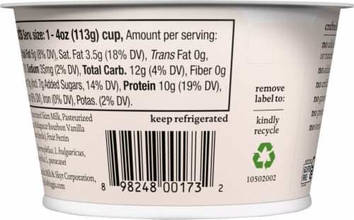Siggi's® Vanilla Triple Cream Icelandic Style Skyr Yogurt Cup Perspective: right