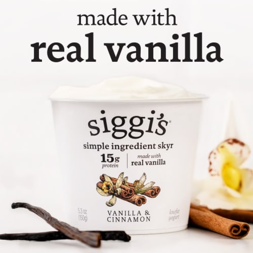 Siggi's Lowfat Vanilla & Cinnamon Yogurt 5.3 oz Perspective: right