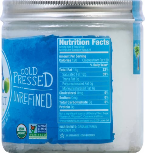 Vita Coco 100% Organic Virgin Cold Pressed Unrefined Coconut Oil Perspective: right