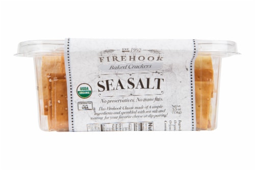 Firehook Organic Sea Salt Mediterranean Baked Crackers Perspective: right