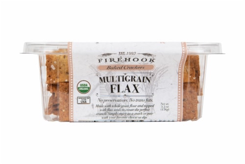 Firehook Multigrain Flax Mediterranean Baked Crackers Perspective: right