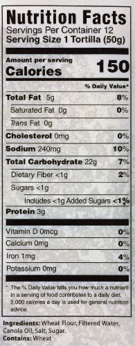 Tortilla Fresca Non-GMO Uncooked Flour Tortillas Perspective: right