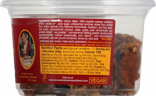 Laura's Wholesome Junk Food® Oatmeal Raisin Bite-lettes Perspective: right
