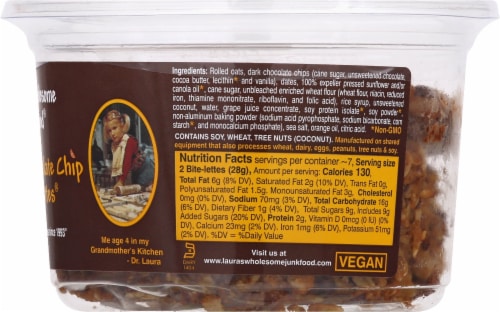Laura's Wholesome Junk Food® Oatmeal Chocolate Chip Bite-lettes Perspective: right
