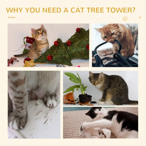 Simplie Fun Premium Cat Tree Haven Play, Scratch, and Rest for Happy Felines Perspective: right