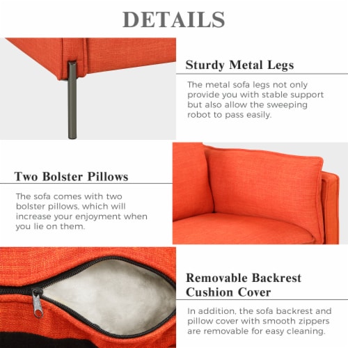Sofas in Linen for Home or Office Use Perspective: right