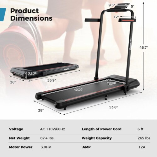 Hivvago 2 in 1 Folding Treadmill with Incline with Remote Control 1 Pick n Save
