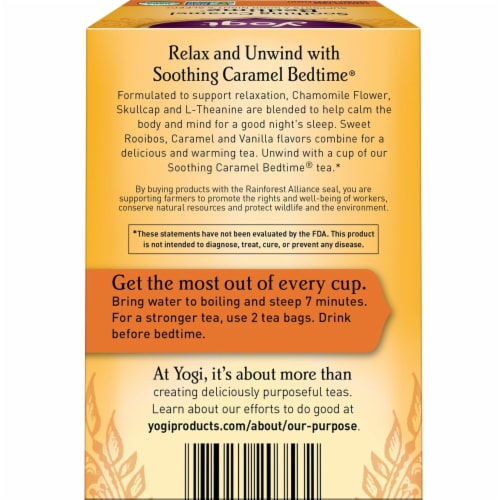 Yogi Soothing Caramel Bedtime Tea - 16 Bags - Calming Tea for Sleep Support Perspective: right