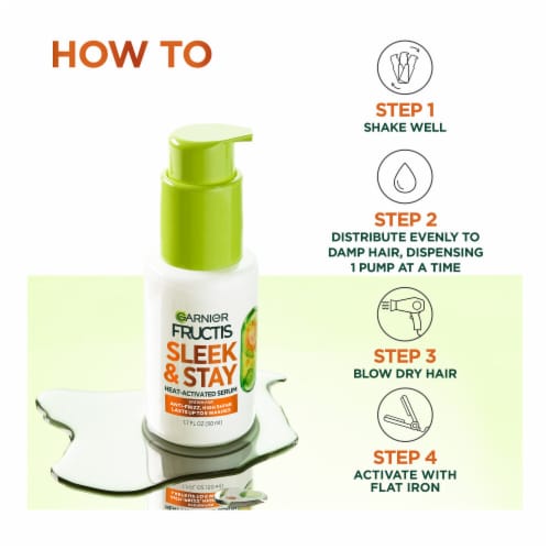 Garnier Fructis Sleek and Shine Sleek and Stay Anti-Frizz Serum for Dry Hair Perspective: right