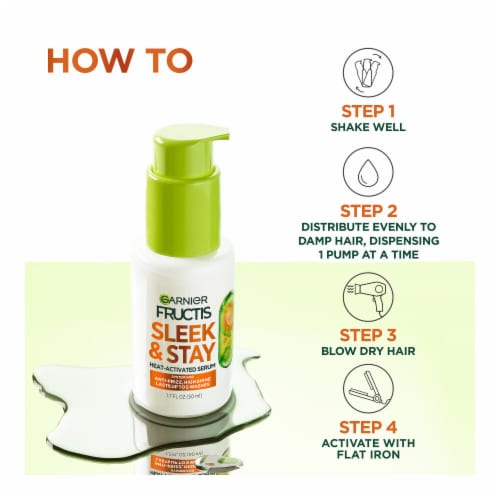 Garnier Fructis Sleek and Shine Sleek and Stay Anti-Frizz Serum for Dry Hair Perspective: right