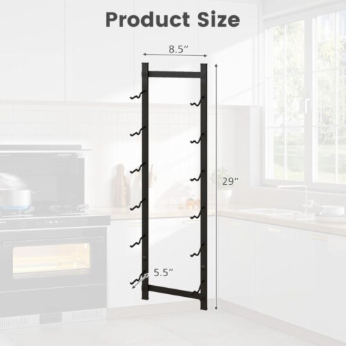 Hivvago Rust proof Wall Mounted Wine Rack for 6 or 9 Bottles-M Perspective: right
