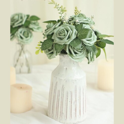 3 Inches Real-Looking Foam Fake Roses with Stems for Floral Arrangements 25 pcs Perspective: right