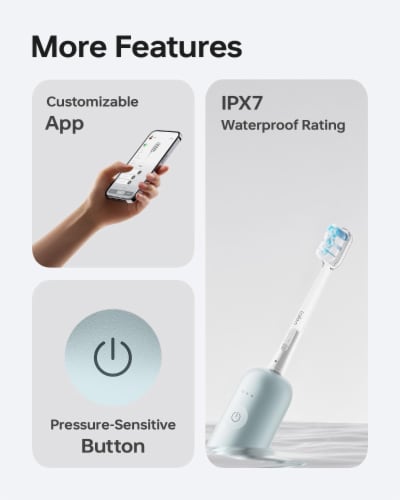 Laifen Wave Electric Toothbrush with 3 Brush Heads Perspective: right