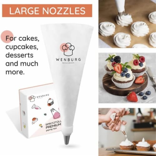 Versatile Easy to Clean Icing Piping Bags and Tips Set 7 Pieces Baker s