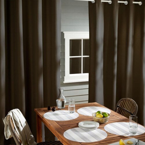 TOWN & COUNTRY BASICS Cabana Solid GT Curtains, 96 (Set of 2, 54 x 96 , Chocolate) Perspective: right