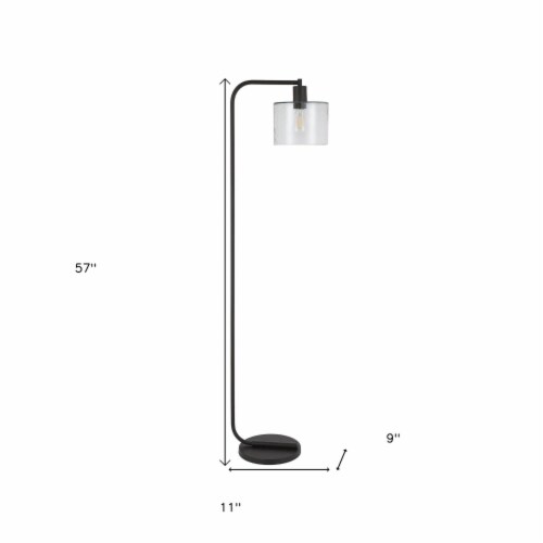 Floor lamp with seeded glass shade cheap
