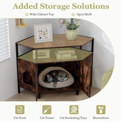 Corner cat litter box furniture online