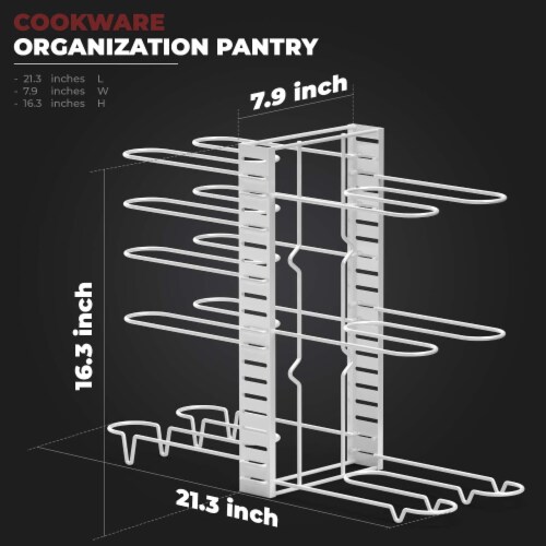 Vdomus Silver Pot Rack Organizer w/ 3 DIY Methods, 8+ Pot & Pan Holders Perspective: right