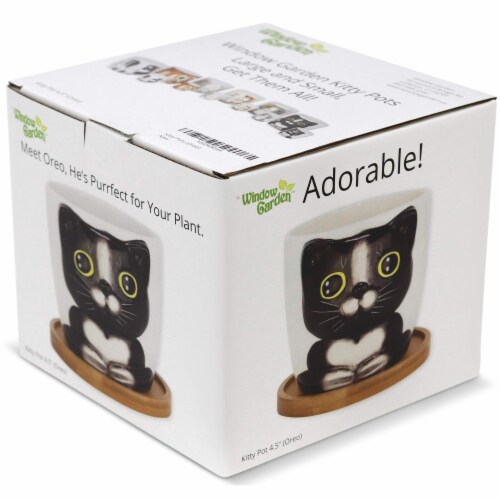 Window Garden Large Oreo Cat Planter for Indoor Plants & Flowers Perspective: right