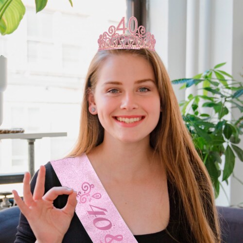 MEANT2TOBE Meant2Be Fabulous Glitter Pink Sash Rhinestone