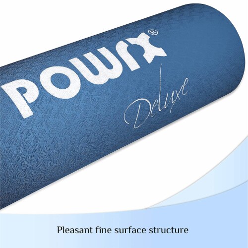 POWRX Yoga Mat TPE & Bag, 68 x24 Blue