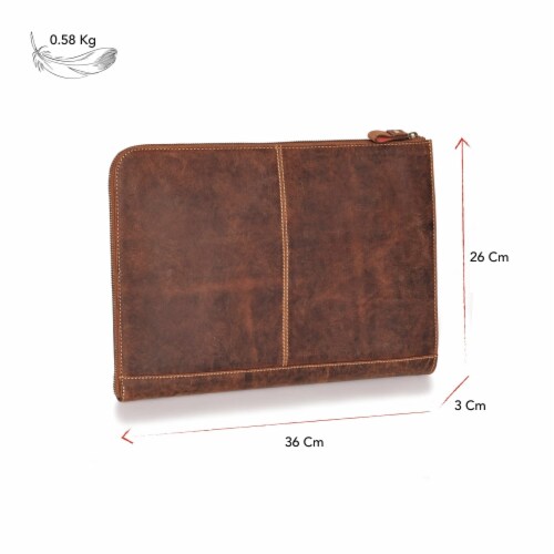 DONBOLSO Vintage Brown Laptop Sleeve London I 13.3-14  Genuine Leather Notebook Briefcase Perspective: right