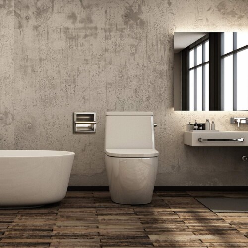 ATAYAL Recessed Toilet Paper Holder, Metal, Easy Installation, Satin Nickel Perspective: right