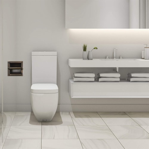 ATAYAL Recessed Toilet Paper Holder, Metal, Easy Installation, Oil-Rubbed Bronze Perspective: right