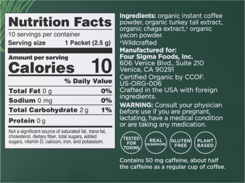 Four Sigmatic Cordyceps & Chaga Mushroom Coffee Mix Packets Perspective: right