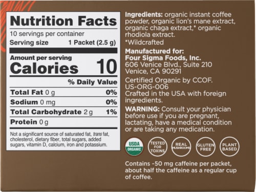 Four Sigmatic Lion's Mane Mushroom Coffee Mix Packets Perspective: right