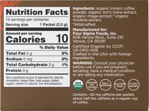 Four Sigmatic Lion's Mane Mushroom Coffee Mix Packets Perspective: right