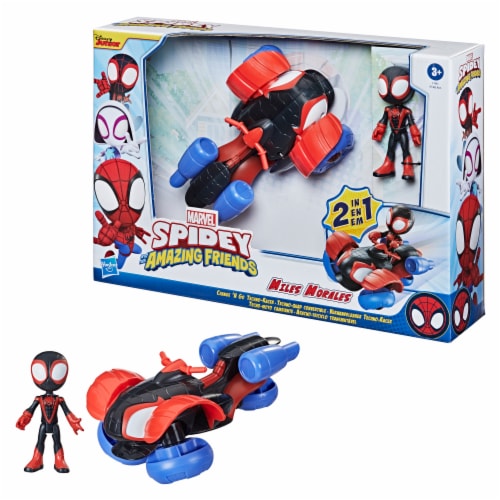 Hasbro Disney Junior Marvel Spidey and His Amazing Friends Techno-Racer Miles Morales Perspective: right