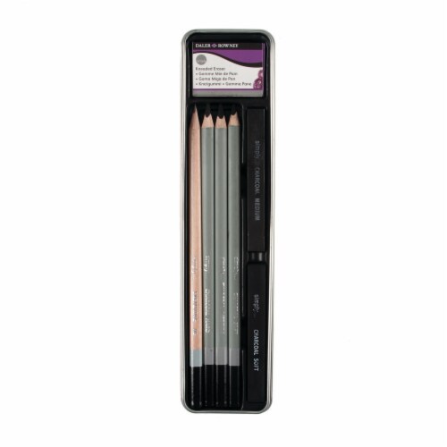 Daler-Rowney Simply Charcoal Tin Pencil Set Perspective: right