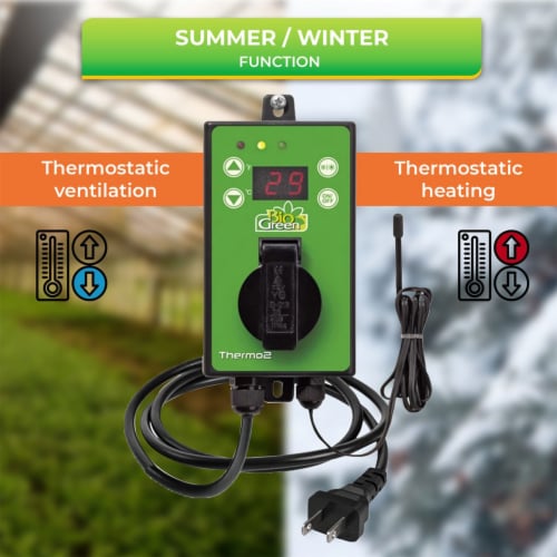 BioGreen TER2/US Thermo Digital Greenhouse Thermostat Summer/Winter  Function