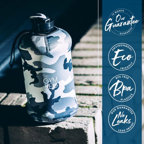 THE GYM KEG Sports Water Bottle | Urban Camo | Insulated | 2.2L Perspective: right