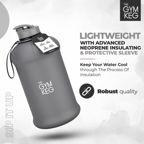 THE GYM KEG Nardo Grey 74oz | Half Gallon | Water Bottle | Carry Handle | Sport & Reusable Perspective: right