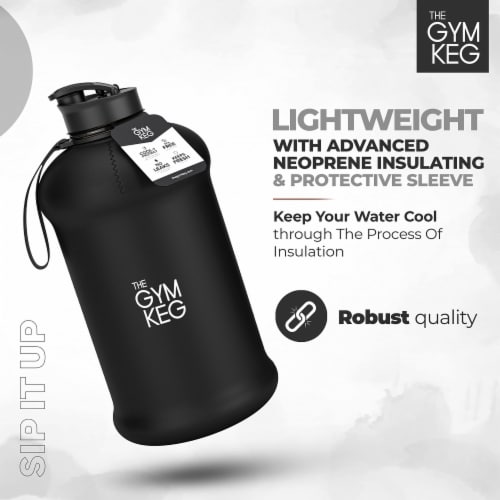 THE GYM KEG Chrome Reflex Sports Water Bottle (2.2L) | Half Gallon Perspective: right