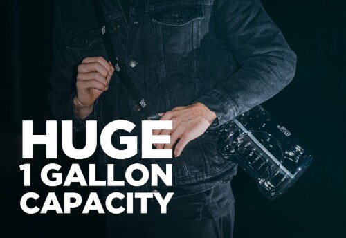 THE GYM KEG 1 Gallon Transparent Black Water Bottle | BPA-Free Plastic | Leakproof Perspective: right