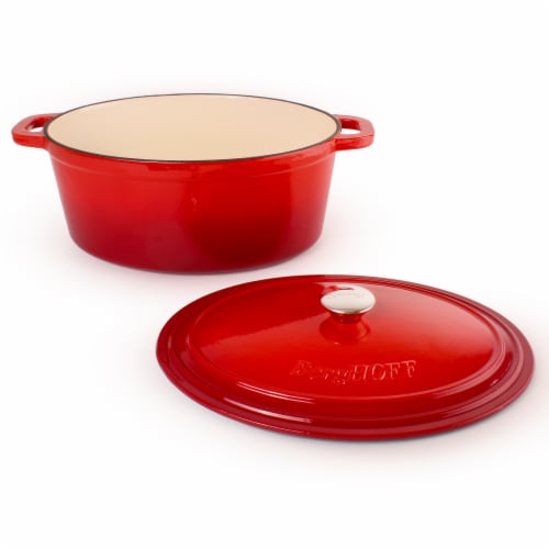 BergHOFF Neo Cast Iron Oval Casserole Dish - Red Perspective: right