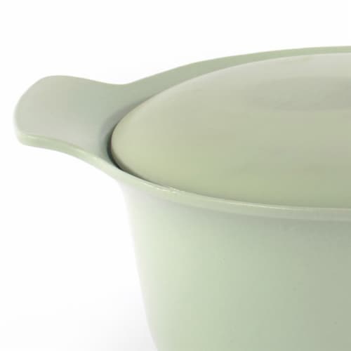 BergHOFF Ron Cast Iron Oval Covered Casserole - Green Perspective: right